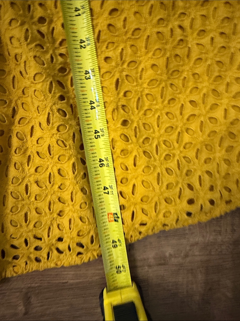 Eloquii Mustard Eyelet Midi Dress Putt Sleeve Size 14 - Picture 5 of 7